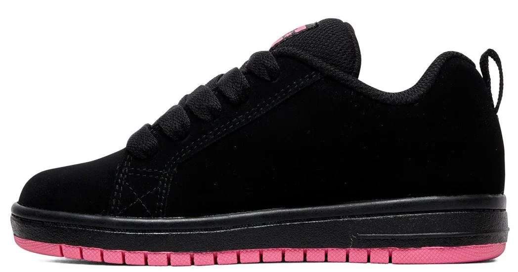 DC - Kid's Court Graffik Shoes | Black Pink - Image 2