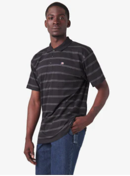 Dickies - Skate Striped Polo Shirt | Black - Image 3