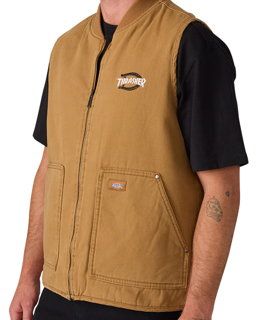 Dickies - Thrasher Lined Vest | Duck Brown - Image 2