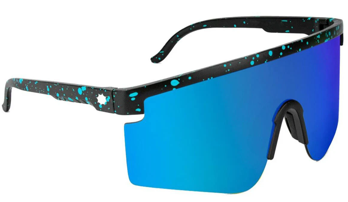 Glassy - Mojave Sunglasses | Black / Blue Mirror