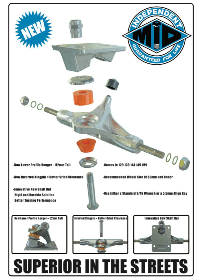 Independent - Tiago Lemos 144 Mid 8.25" Trucks (Set of 2) - Image 3