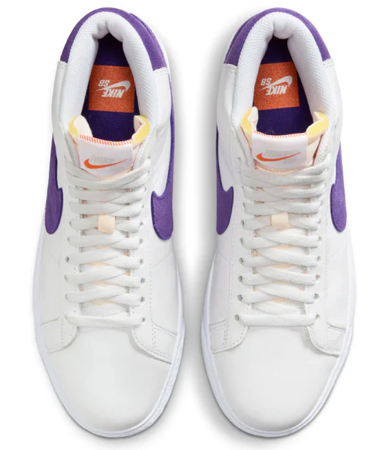 Nike SB - Blazer Mid ISO Shoes | White Court Purple - Image 2