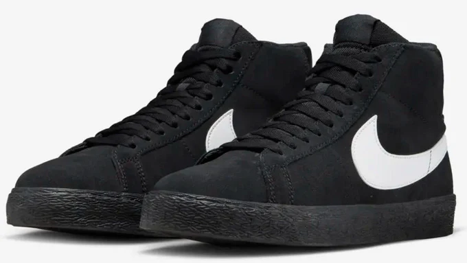 Nike SB - Blazer Mid Shoes | Black White Black - Image 3