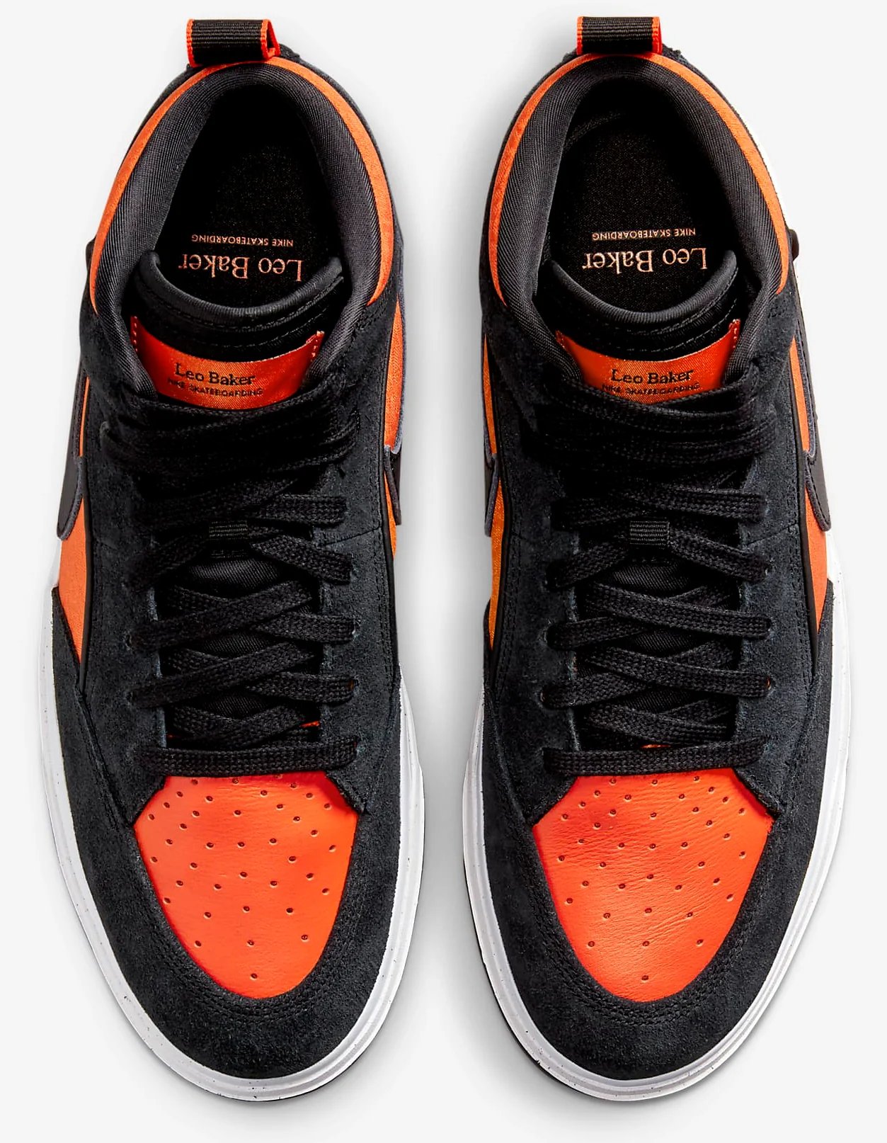 Nike SB - React Leo Shoes | Black Orange - Image 4