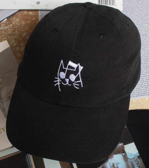 Quiet Life - Music Cat Dad Hat | Black - Image 2