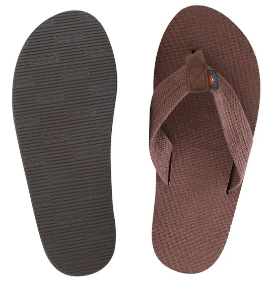 Rainbow - Men's Single Layer Hemp Sandals | Brown