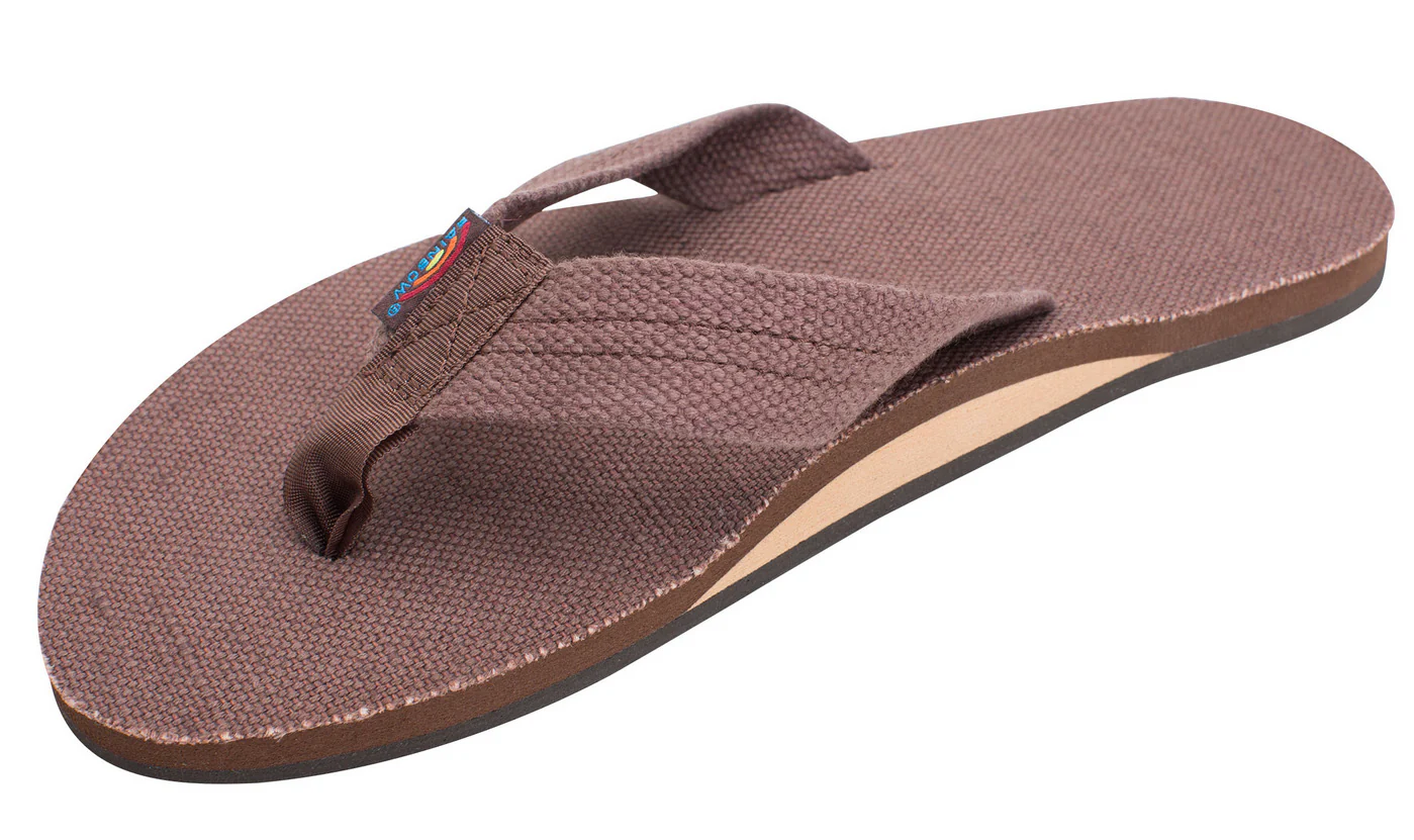 Rainbow - Men's Single Layer Hemp Sandals | Brown - Image 2