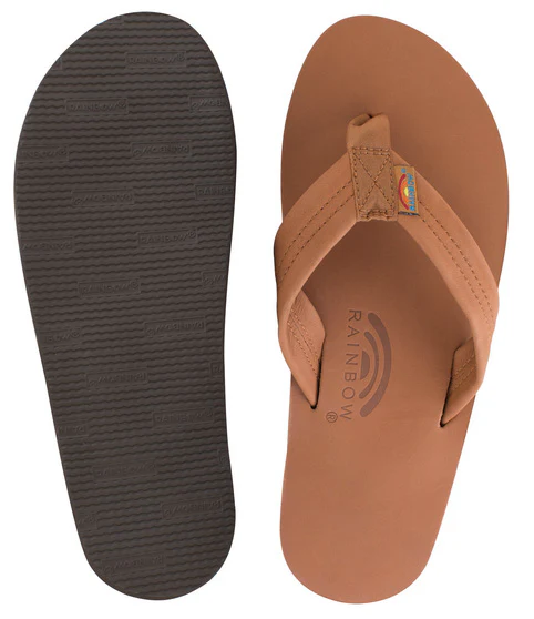 Rainbow - Men's Single Layer Leather Sandals | Classic Tan