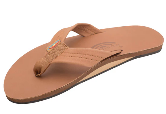 Rainbow - Men's Single Layer Leather Sandals | Classic Tan - Image 2