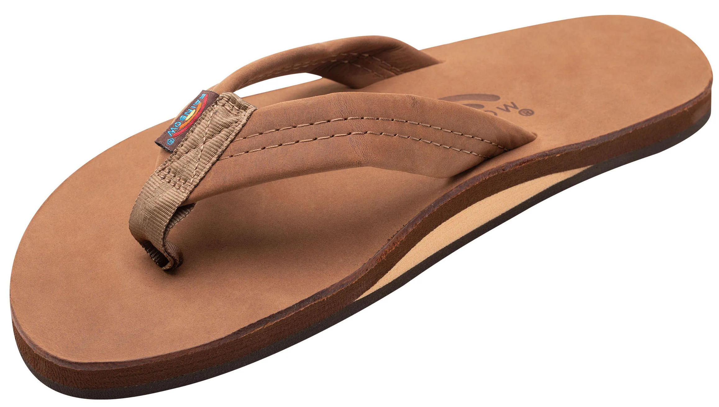 Rainbow - Men's Single Layer Leather Sandals | Redwood - Image 2