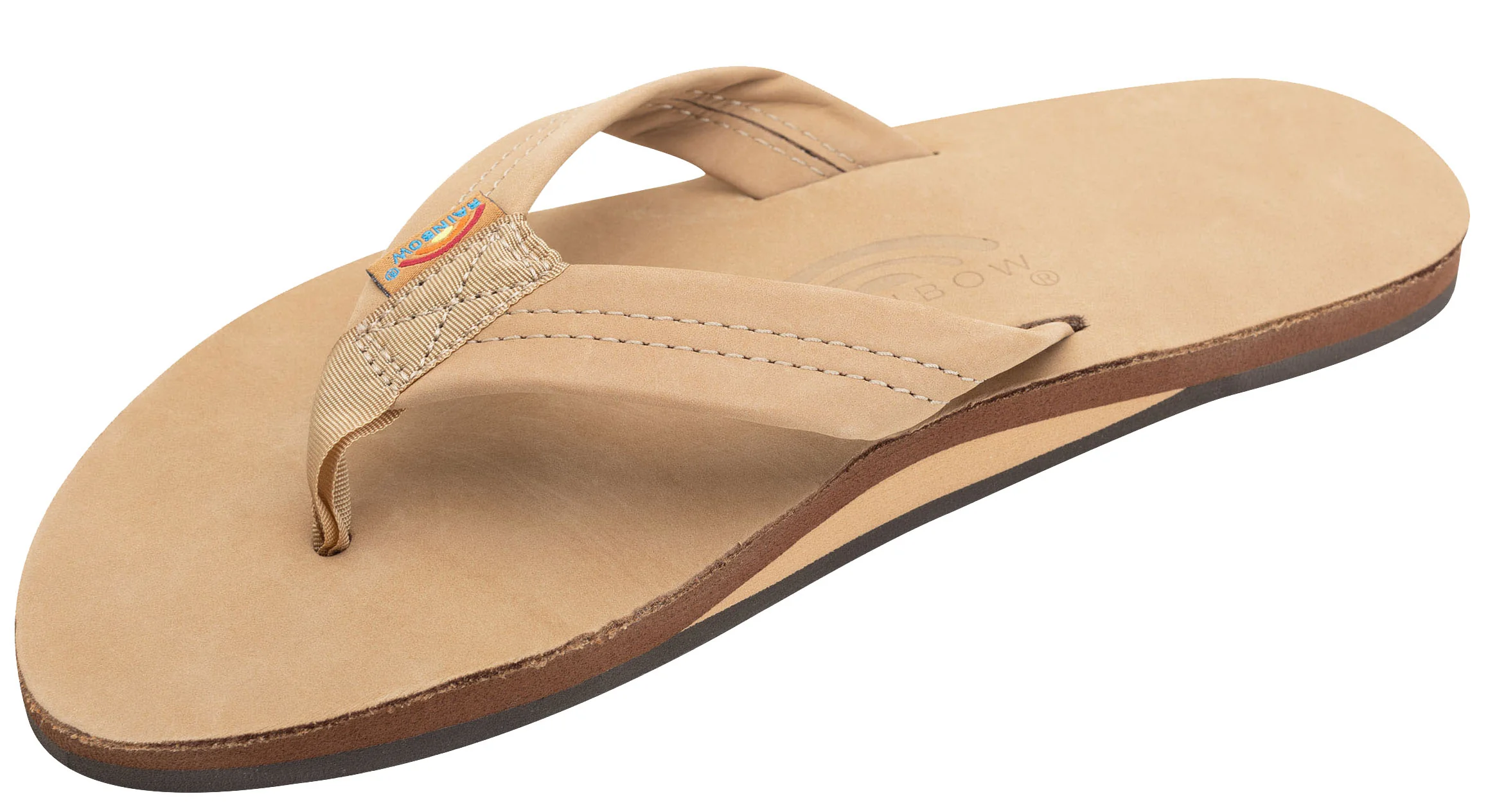 Rainbow - Men's Single Layer Leather Sandals | Sierra Brown - Image 2