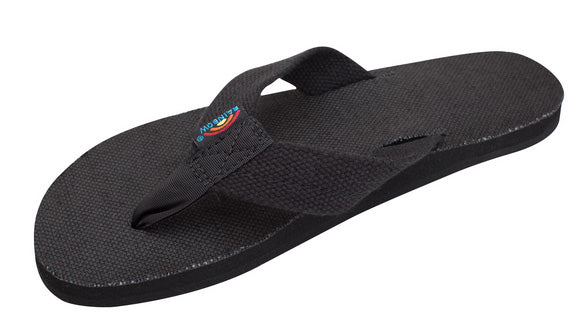 Rainbow - Women's Single Layer Hemp Sandals | Black - Image 2