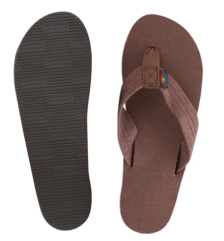 Rainbow - Women's Single Layer Hemp Sandals | Brown