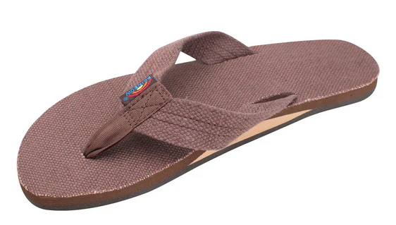 Rainbow - Women's Single Layer Hemp Sandals | Brown - Image 2