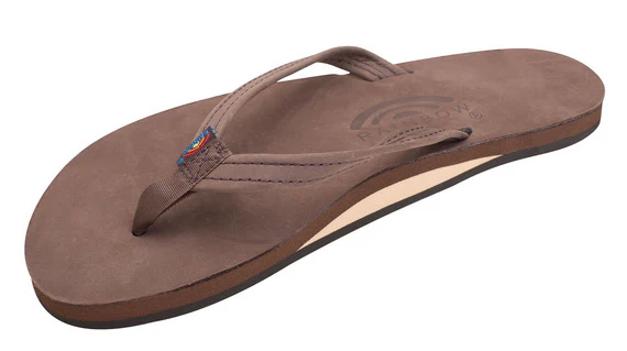 Rainbow - Women's Single Layer Leather Sandals | Expresso (Narrow Strap) - Image 2