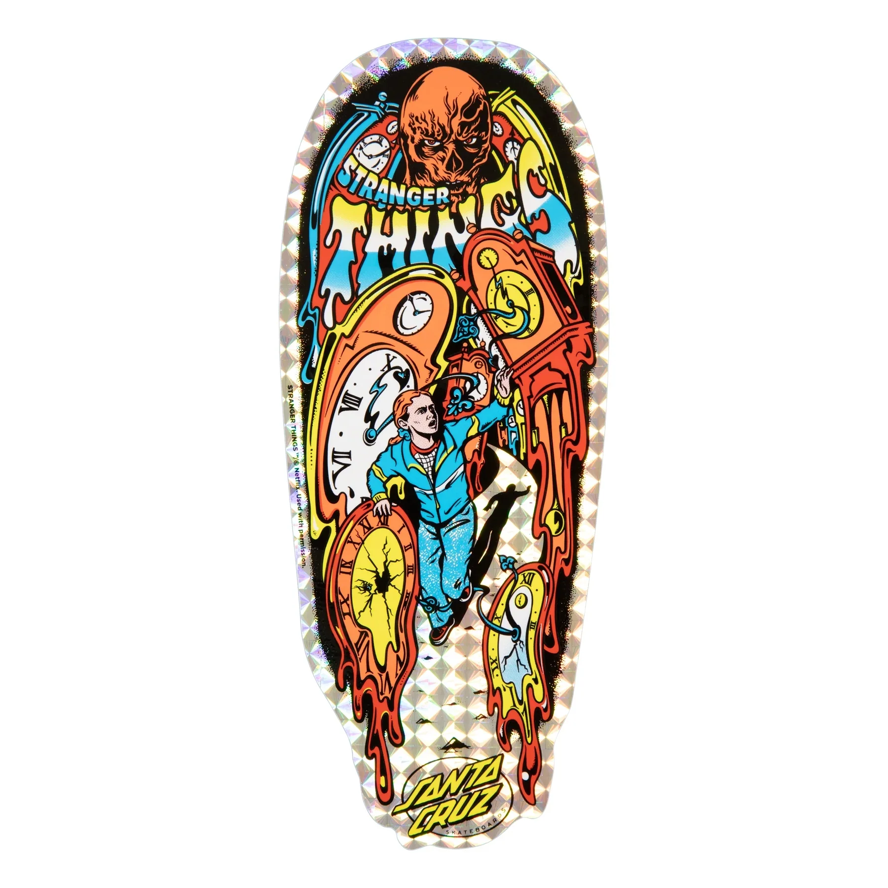 Santa Cruz x Stranger Things - Grabke Max Melting Clock 9.7" Deck - Image 4