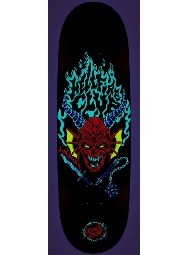 Santa Cruz x Stranger Things - Hellfire Club Flames 9" Deck - Image 3