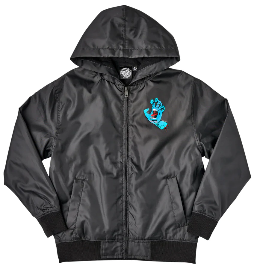 Santa Cruz - Youth Screaming Hand Hooded Windbreaker | Black