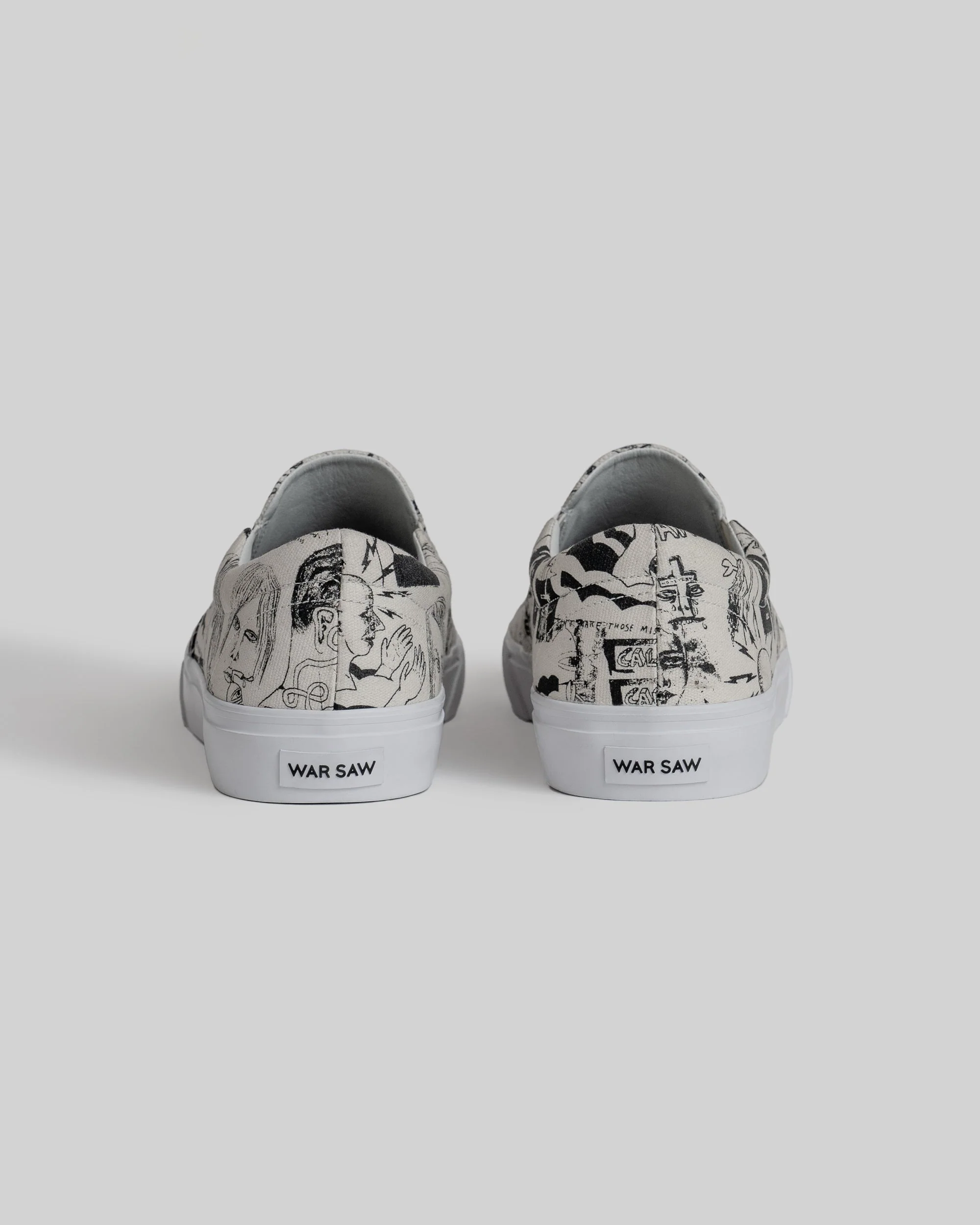 War Saw - Stranger Slip-On Shoes | Templeton Collage (Canvas) - Image 4