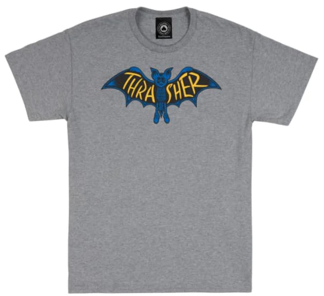 Thrasher - Bat Tee | Heather Grey
