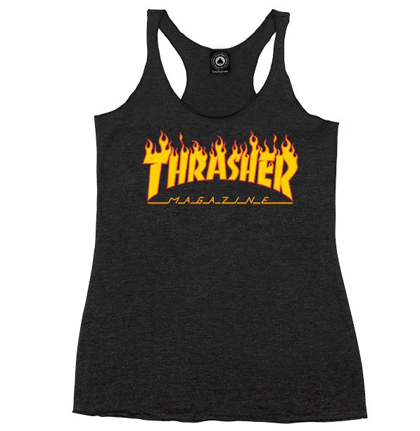 Thrasher - Womens Flame Logo Racerback Tank | Black