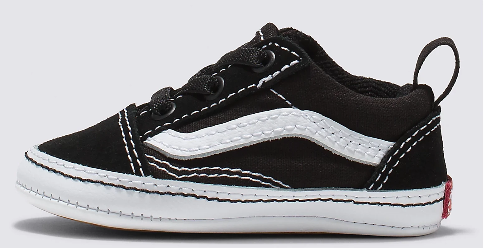 Vans - Infant Old Skool Crib Shoes | Black White - Image 2