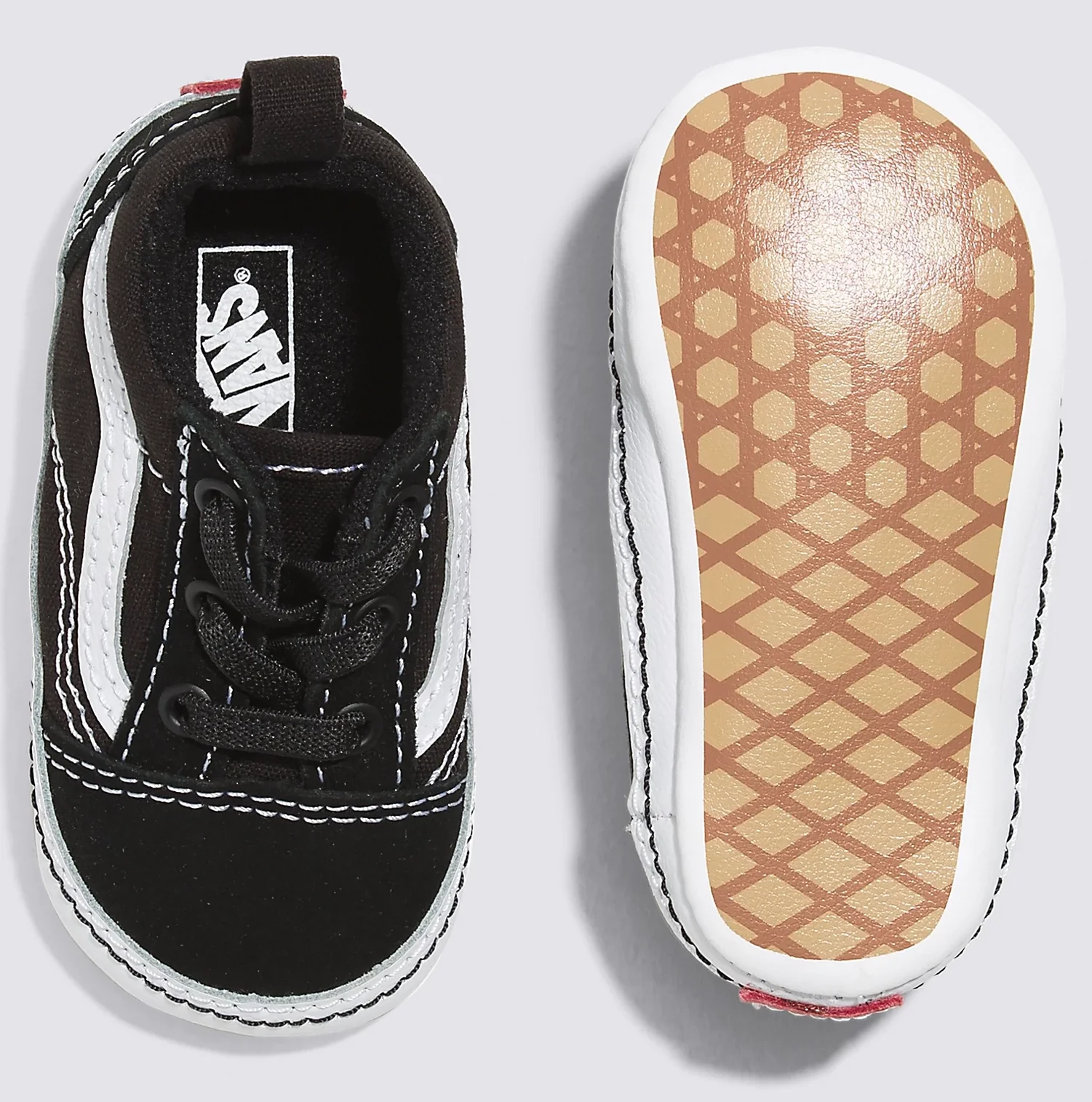 Vans - Infant Old Skool Crib Shoes | Black White - Image 5