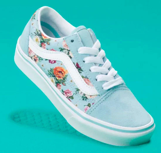 Vans - Kids ComfyCush Old Skool Shoes | Aquatic (Garden Floral) - Image 2