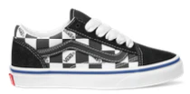Vans - Kids Old Skool Shoes | Black (Logo Checkerboard)