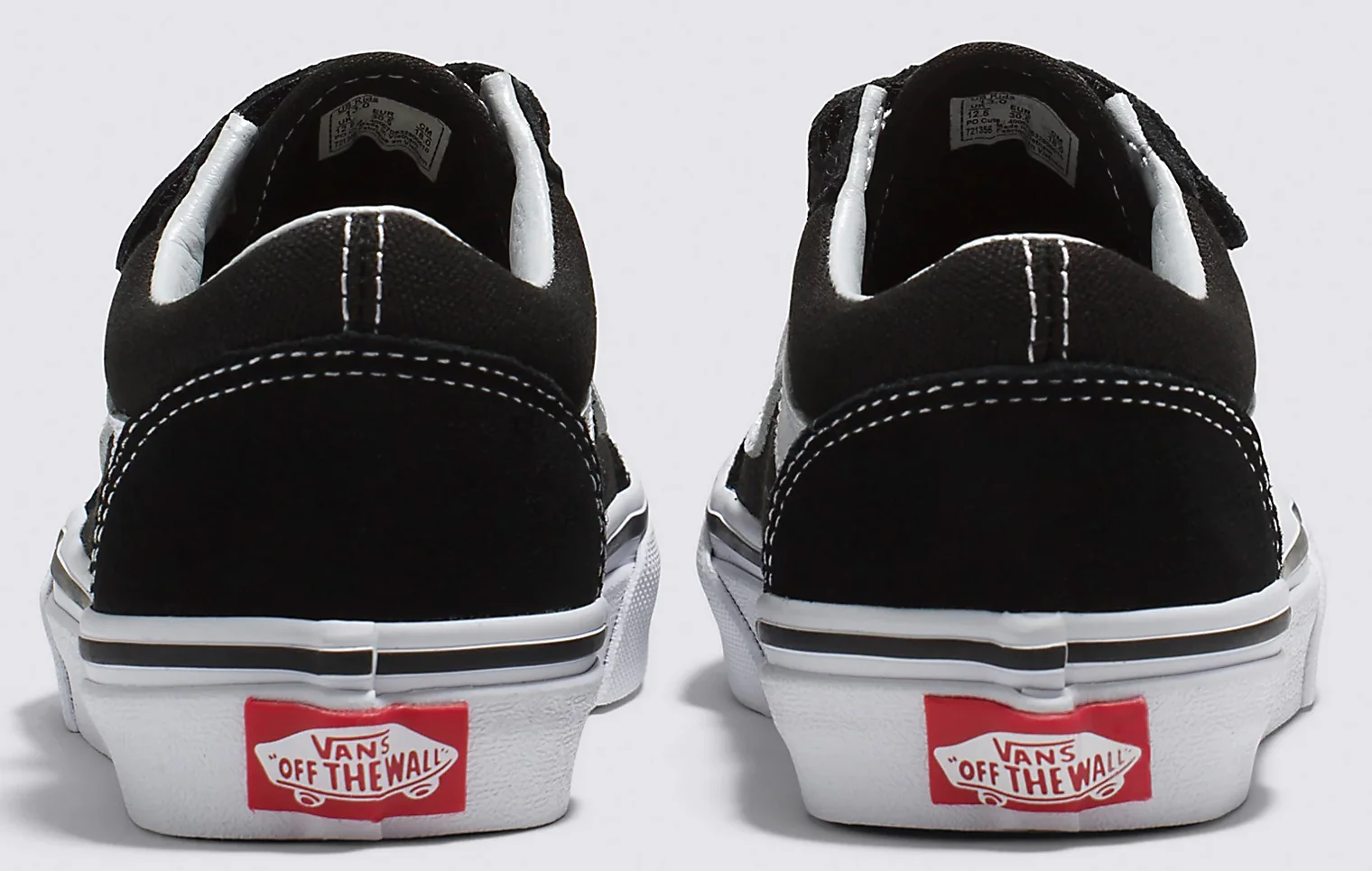 Vans - Kids Old Skool V Shoes | Black White - Image 3