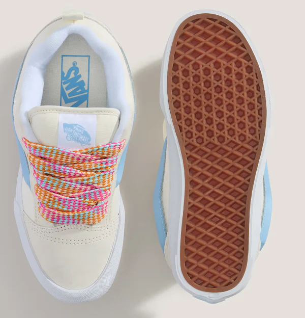 Vans - Knu Skool Shoes | Beige Blue (Oversized Lace) - Image 4