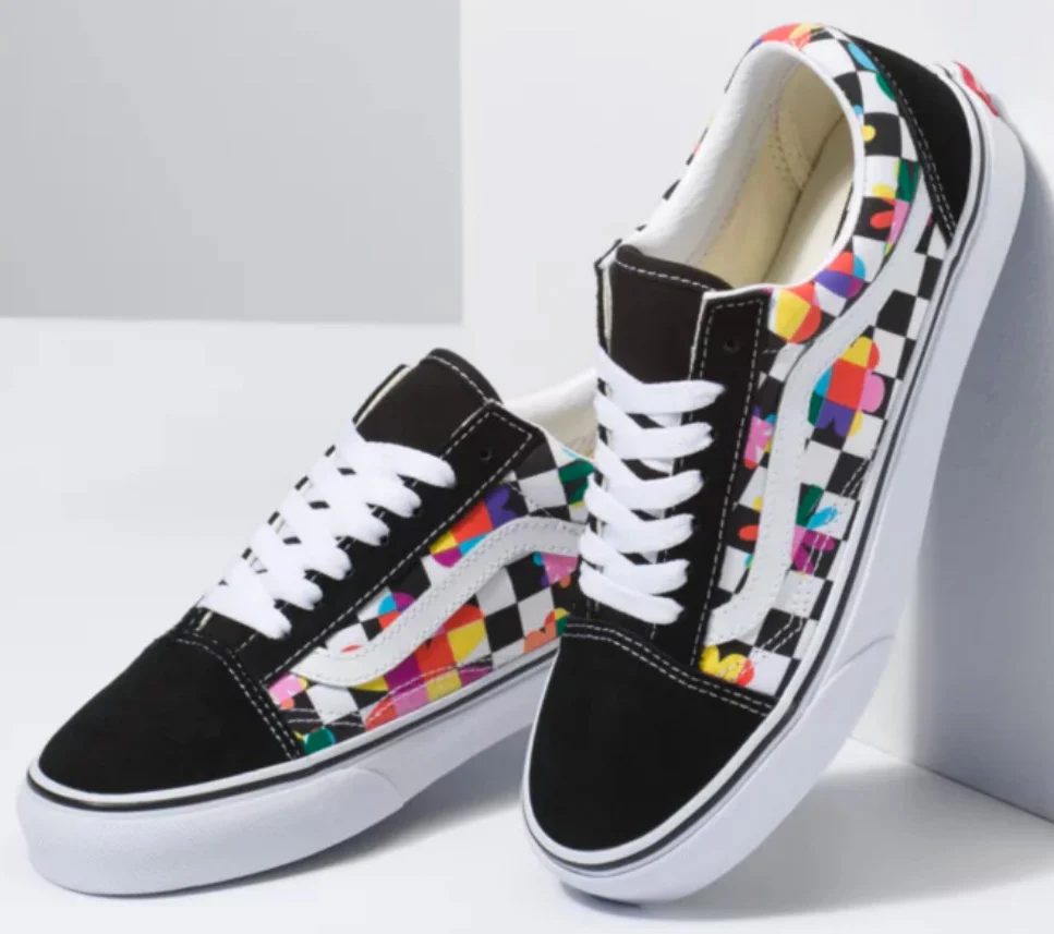 Vans - Old Skool Shoes | Black (Floral Checkerboard) - Image 3