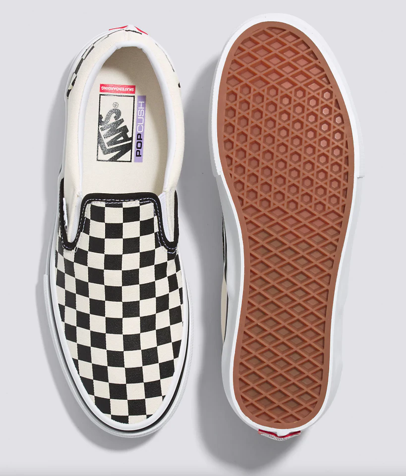 Vans - Skate Slip-On Shoes | Black Off White (Checkerboard) - Image 4