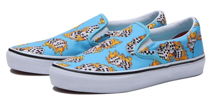 Vans - Skate Slip-On Shoes | Synth Blue (Flame Dice) - Image 2