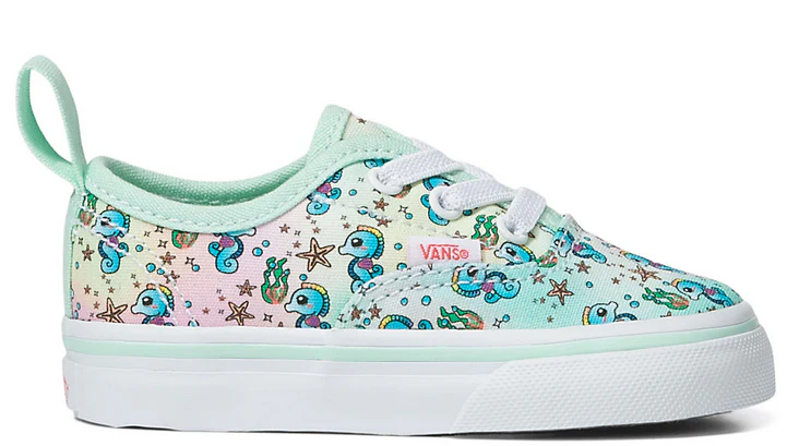 Vans - Toddler Authentic Elastic Lace Shoes | Pastel Multi (Rainbow Seahorse)