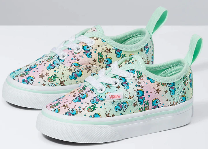 Vans - Toddler Authentic Elastic Lace Shoes | Pastel Multi (Rainbow Seahorse) - Image 2