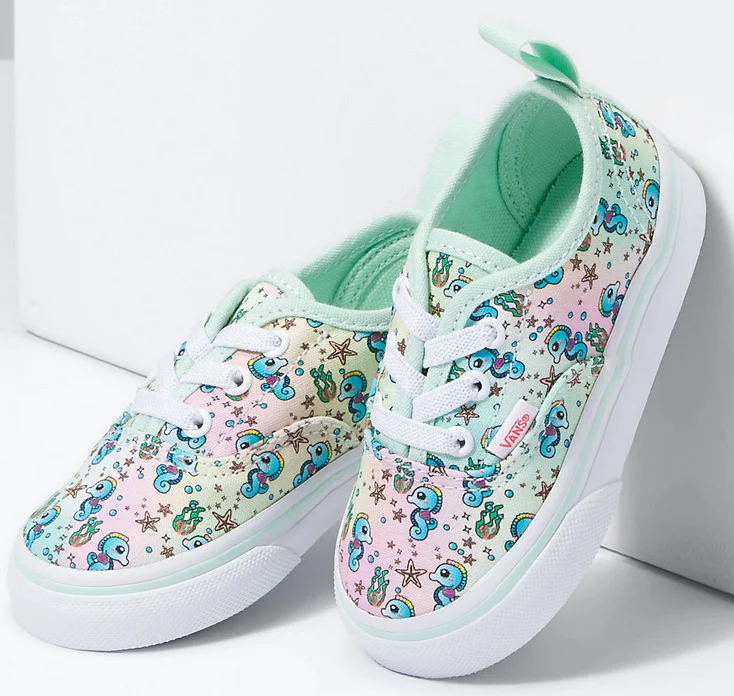 Vans - Toddler Authentic Elastic Lace Shoes | Pastel Multi (Rainbow Seahorse) - Image 3