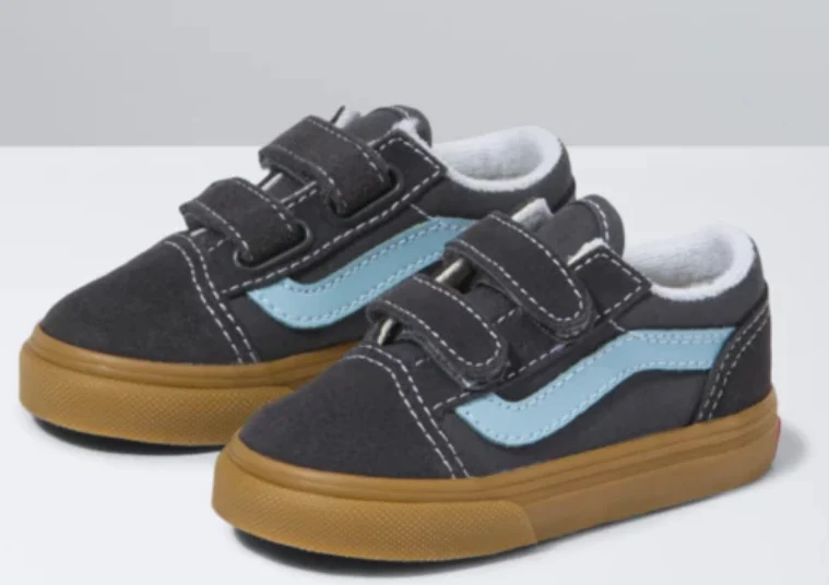 Vans - Toddler Old Skool V Shoes | Asphalt (Gum) - Image 2