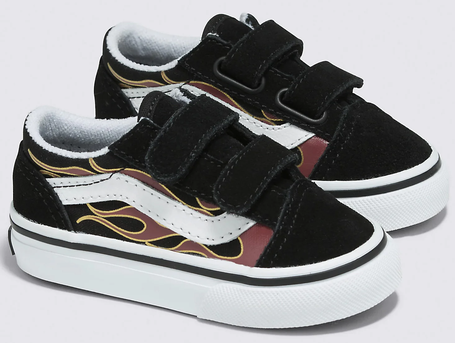 Vans - Toddler Old Skool V Shoes | Black (Metallic Flame) - Image 2