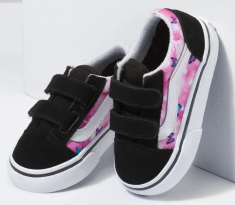 Vans - Toddler Old Skool V Shoes | Fuchsia (Butterfly Dream) - Image 3