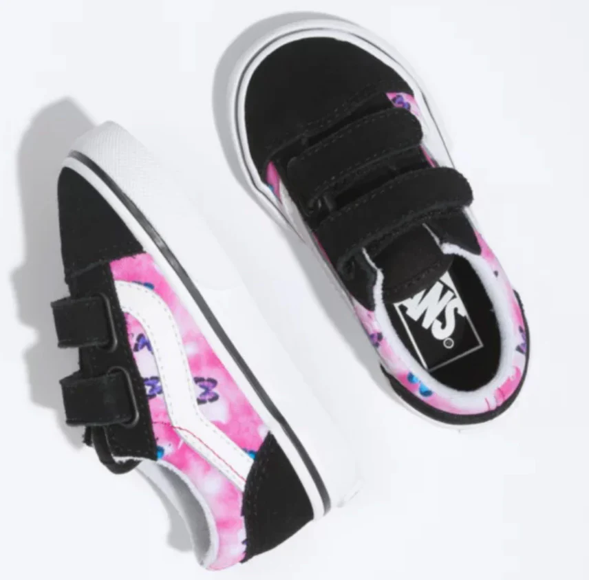 Vans - Toddler Old Skool V Shoes | Fuchsia (Butterfly Dream) - Image 4