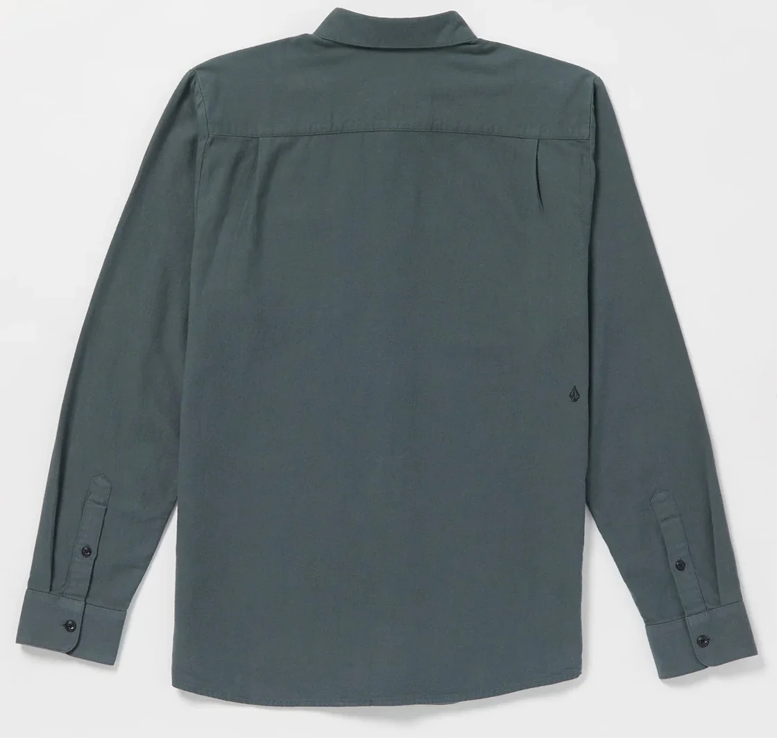 Volcom - Caden Solid L/S Flannel Shirt | Dark Slate - Image 2