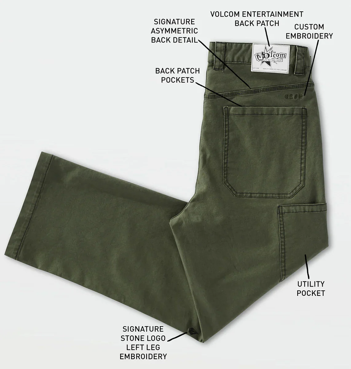 Volcom - Fat Tony Kraftsmen Pants | Squadron Green - Image 2
