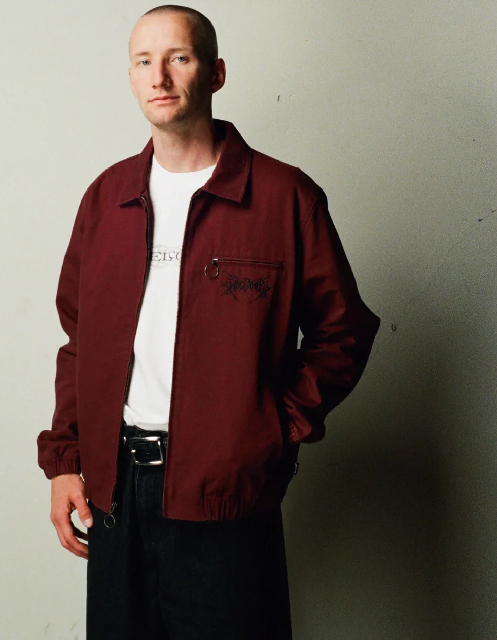 Welcome - Epoch Embroidered Harrington Jacket | Plum - Image 3
