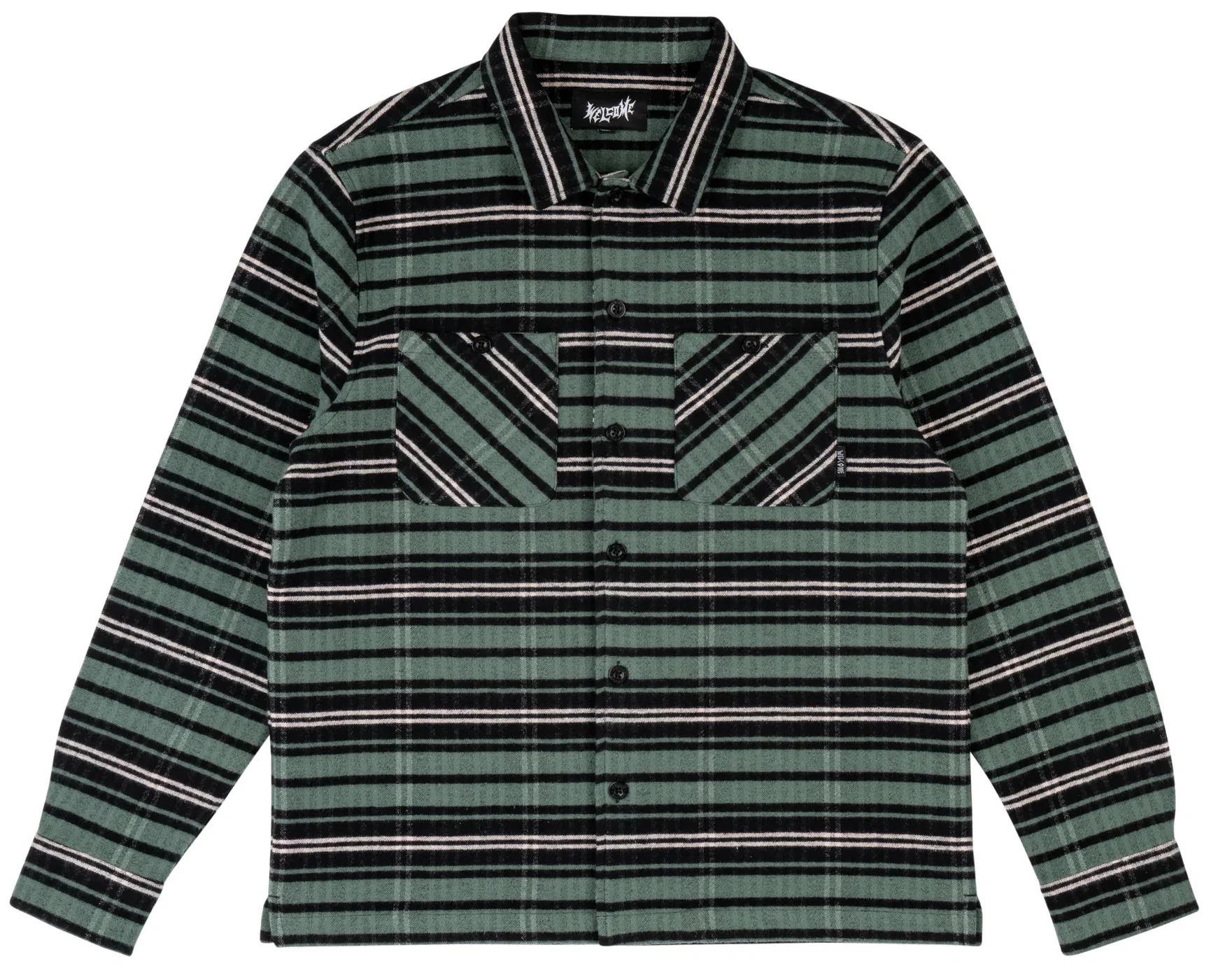 Welcome - Nimbus L/S Flannel Shirt w/ Back Patch | Duck Green